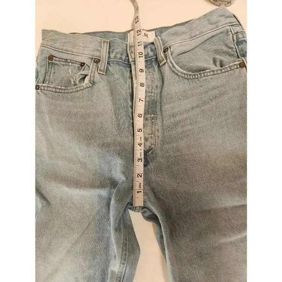 Agolde Straight Crop Distressed Jeans Size 27 Light Wash - Picture 9 of 10